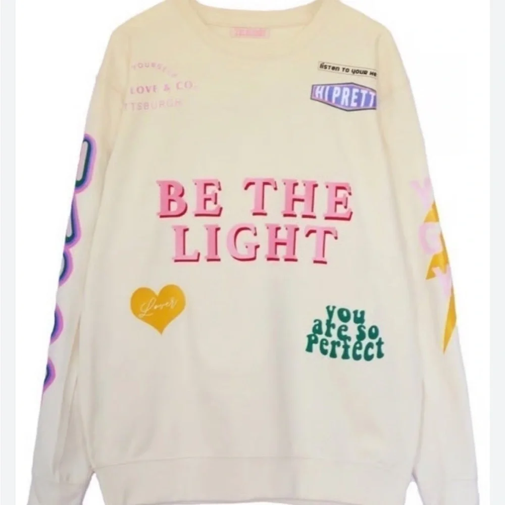 Skullhouse design Be The Light Crewneck: Vanilla limited edition Kelclight Sz XL